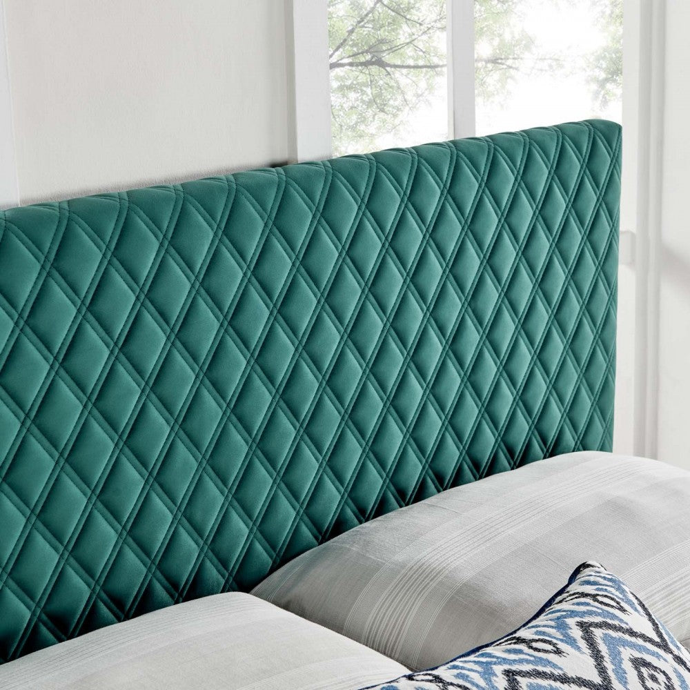 Angela King Performance Velvet Headboard, Teal