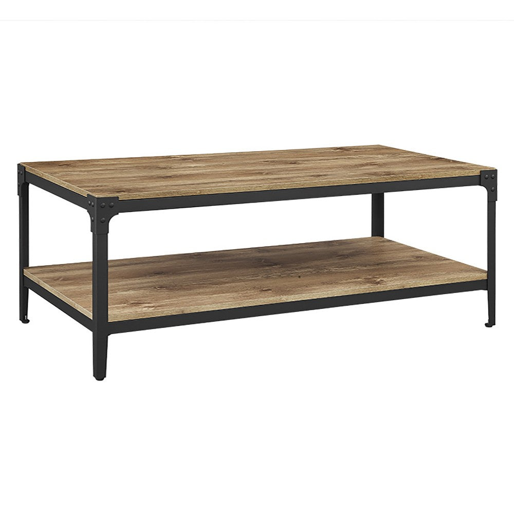 Angle Iron Rustic Wood Coffee Table - Barnwood