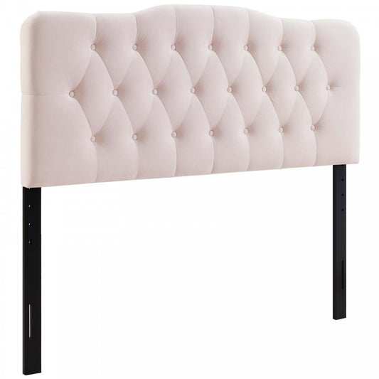 Annabel Full Diamond Tufted Performance Velvet Headboard, Pink