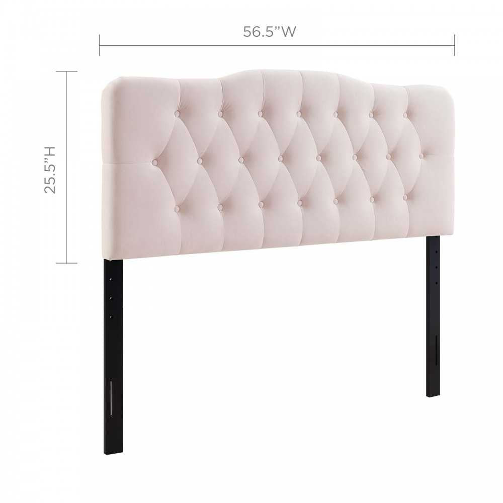 Annabel Full Diamond Tufted Performance Velvet Headboard, Pink