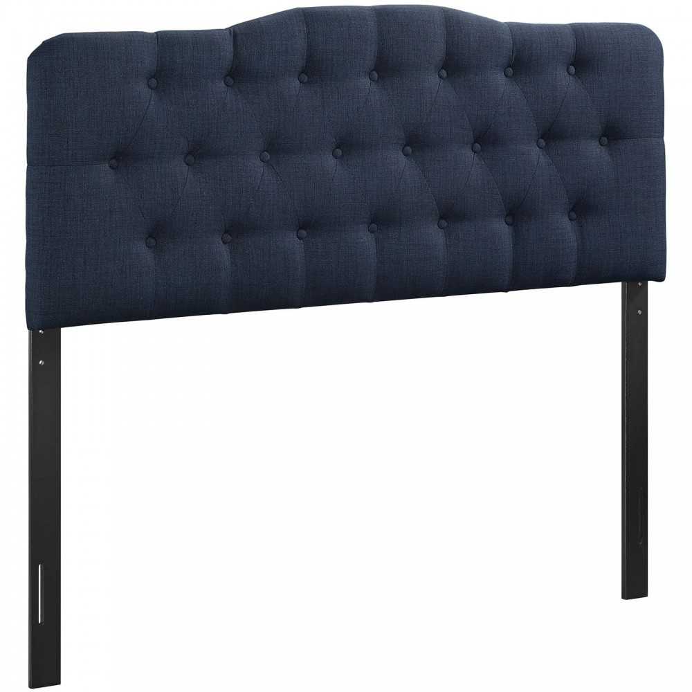 Annabel Full Upholstered Fabric Headboard, Navy