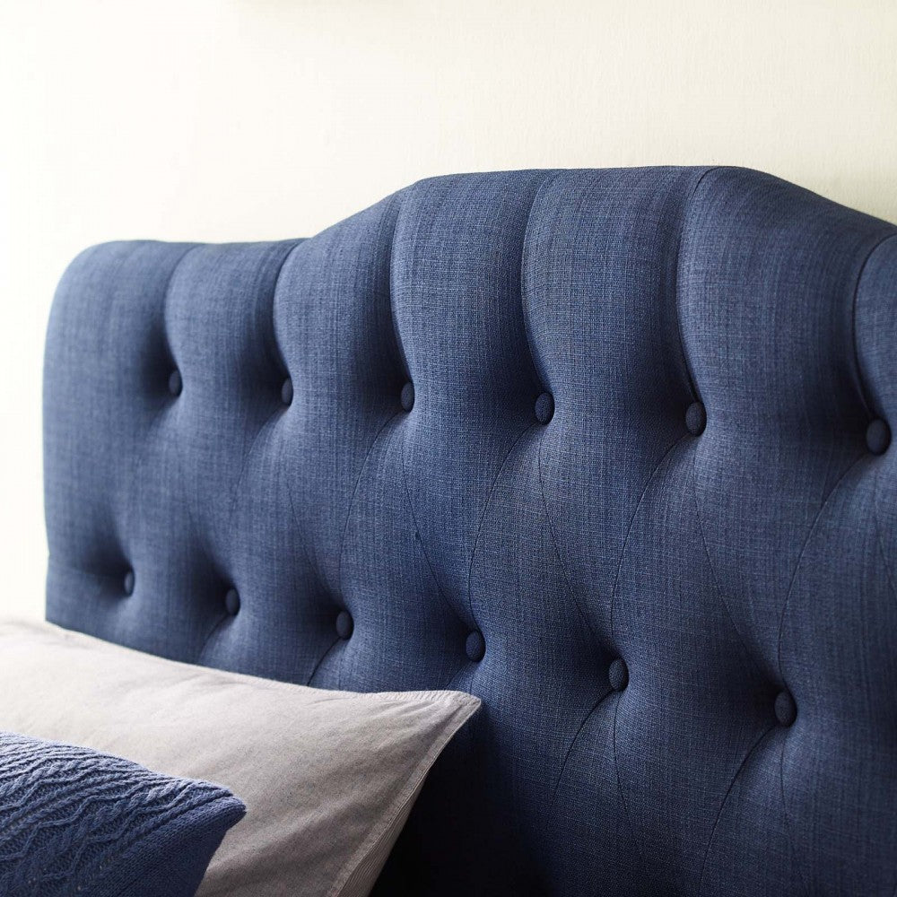 Annabel Full Upholstered Fabric Headboard, Navy