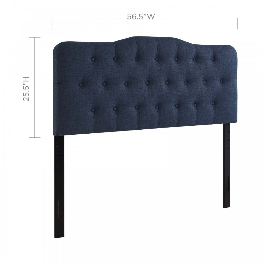 Annabel Full Upholstered Fabric Headboard, Navy