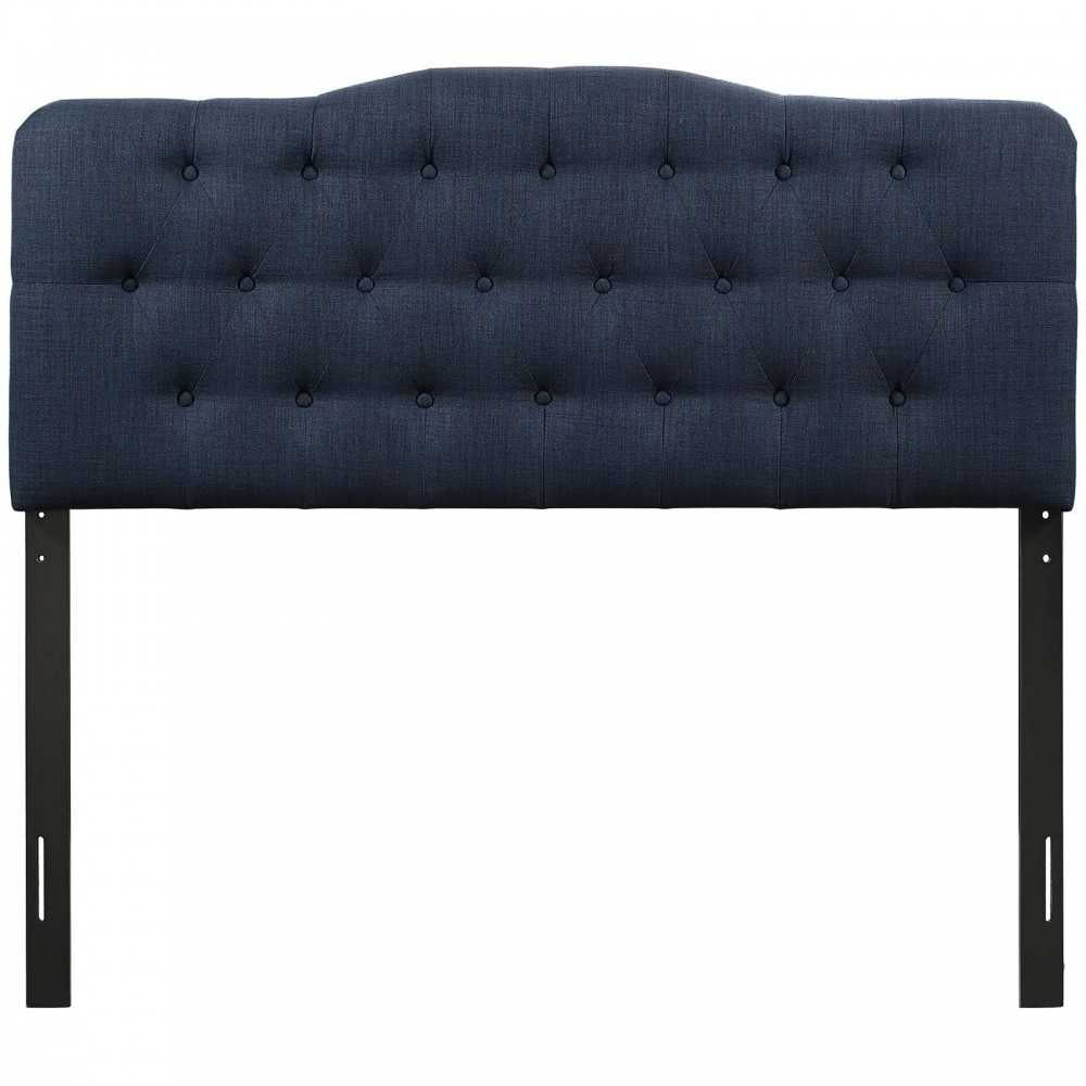 Annabel Full Upholstered Fabric Headboard, Navy