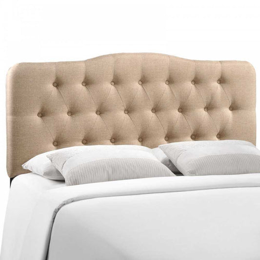 Annabel Full Upholstered Fabric Headboard, Beige