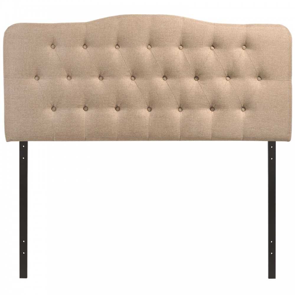 Annabel Full Upholstered Fabric Headboard, Beige