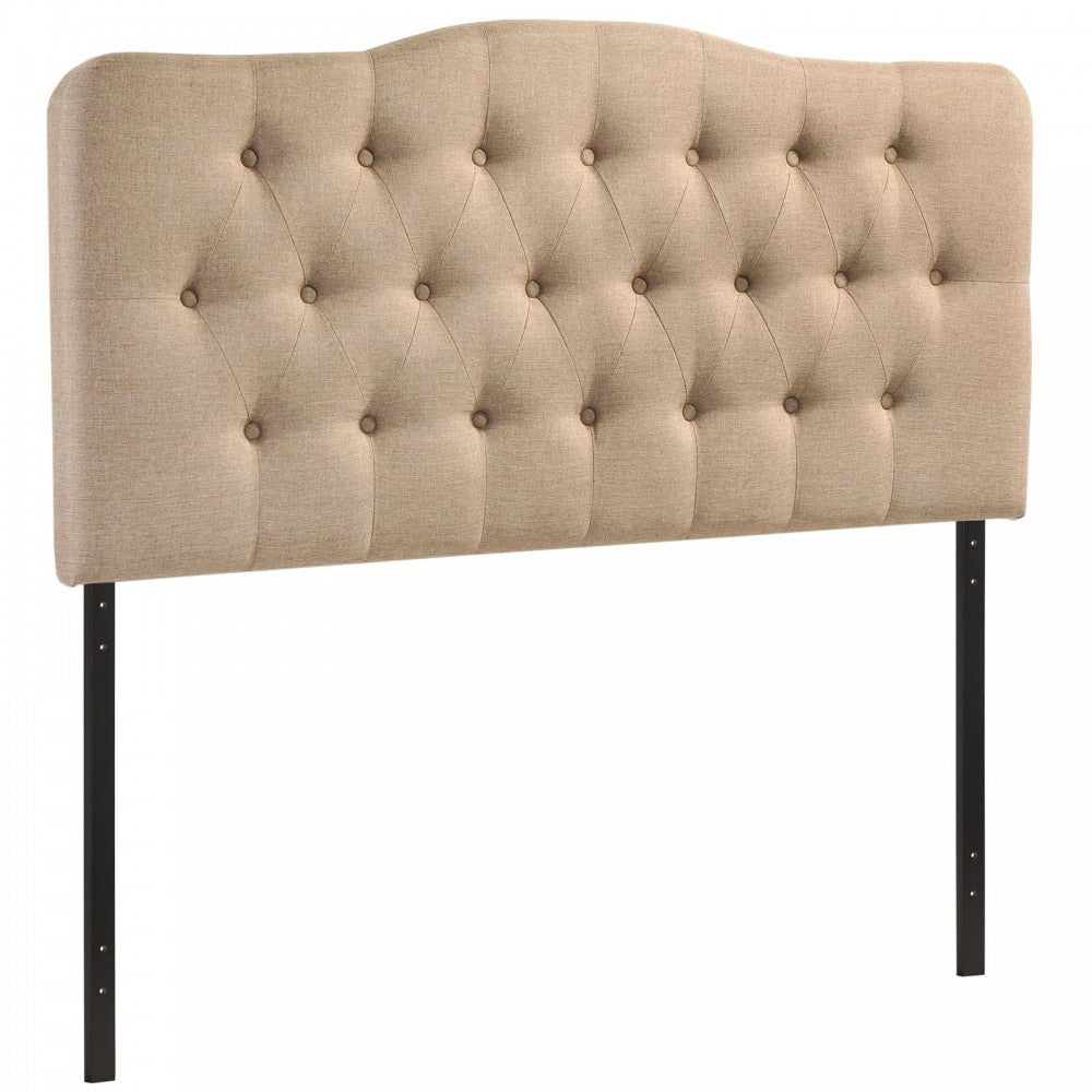 Annabel Full Upholstered Fabric Headboard, Beige