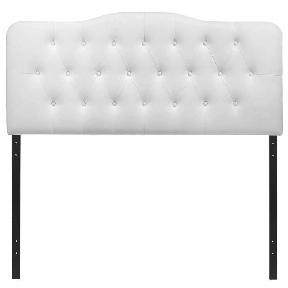 Annabel Full Upholstered Vinyl Headboard, White