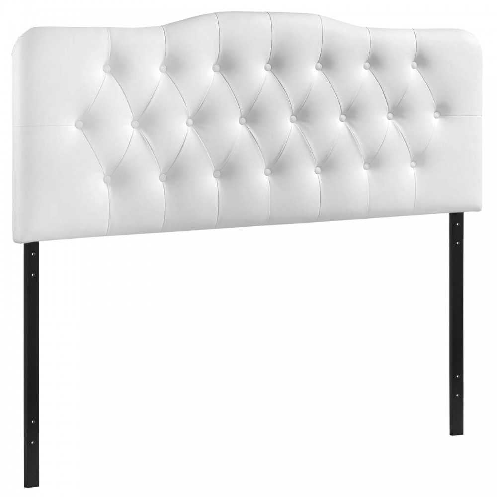 Annabel Full Upholstered Vinyl Headboard, White