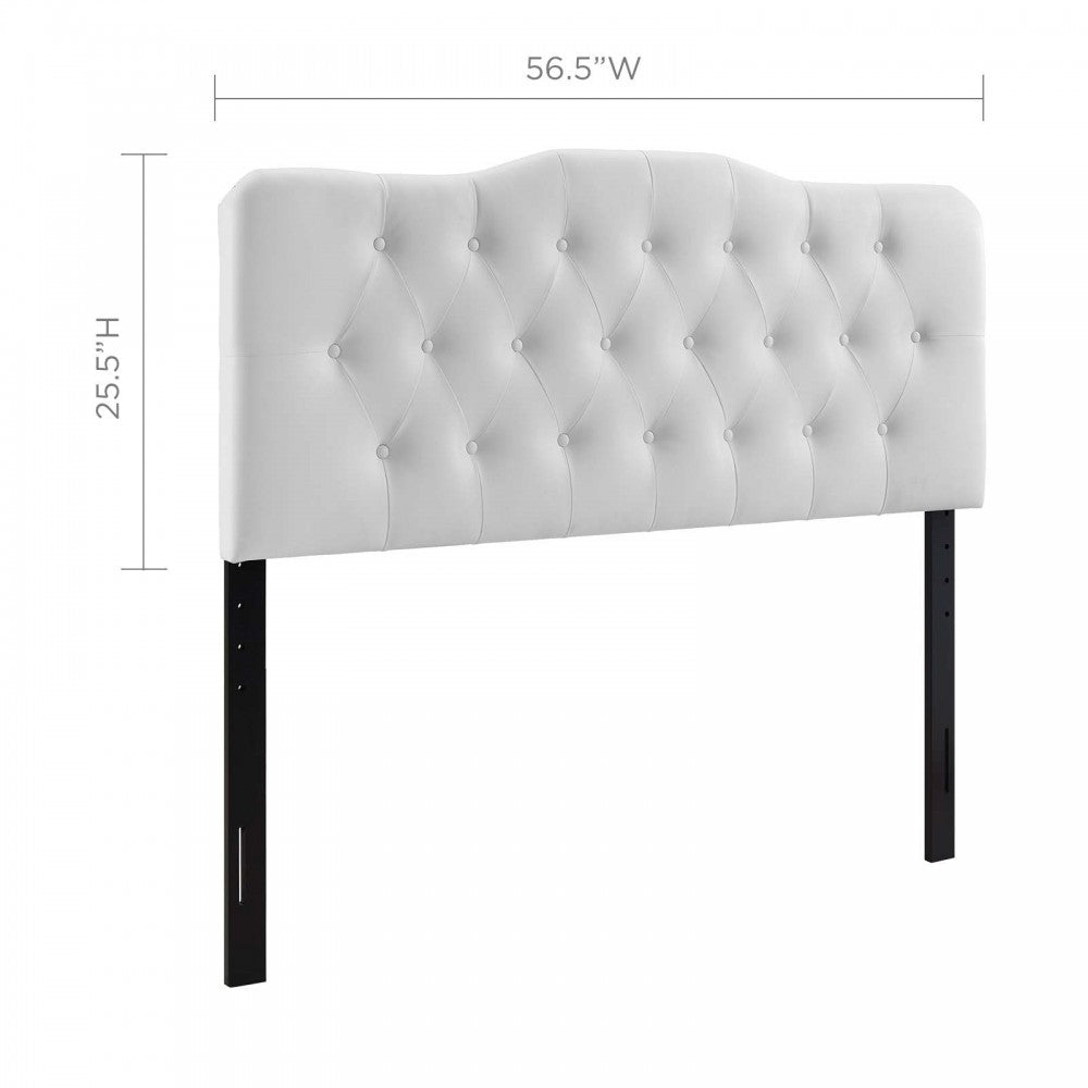 Annabel Full Upholstered Vinyl Headboard, White