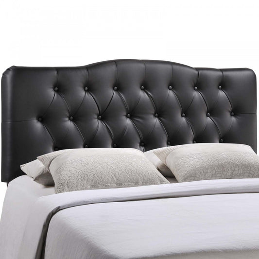 Annabel Full Upholstered Vinyl Headboard, Black