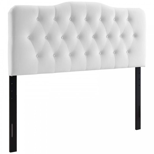 Annabel King Diamond Tufted Performance Velvet Headboard, White