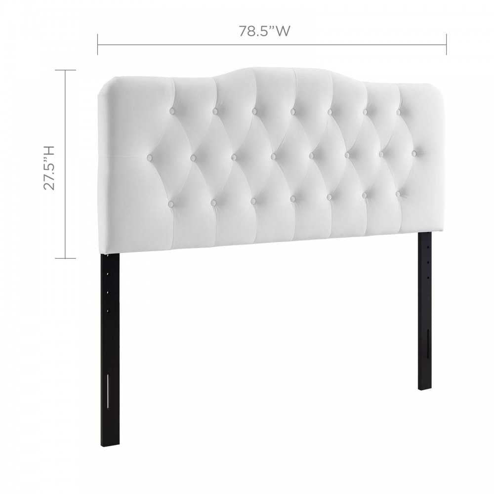 Annabel King Diamond Tufted Performance Velvet Headboard, White