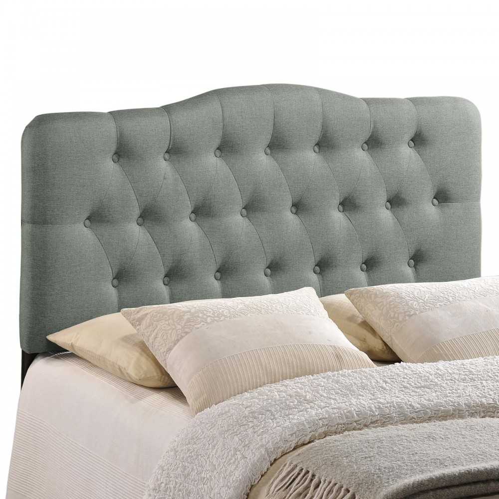 Annabel King Upholstered Fabric Headboard, Gray