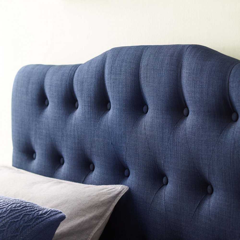 Annabel King Upholstered Fabric Headboard, Navy