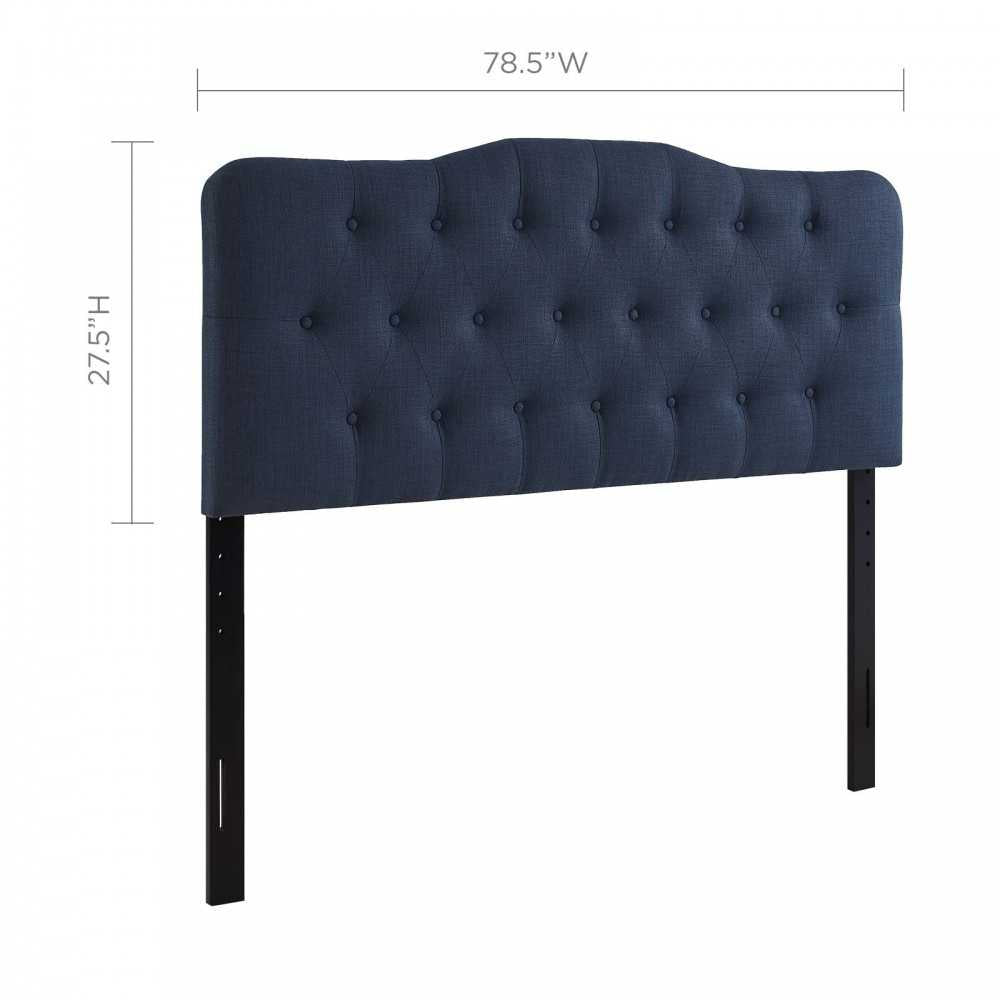 Annabel King Upholstered Fabric Headboard, Navy