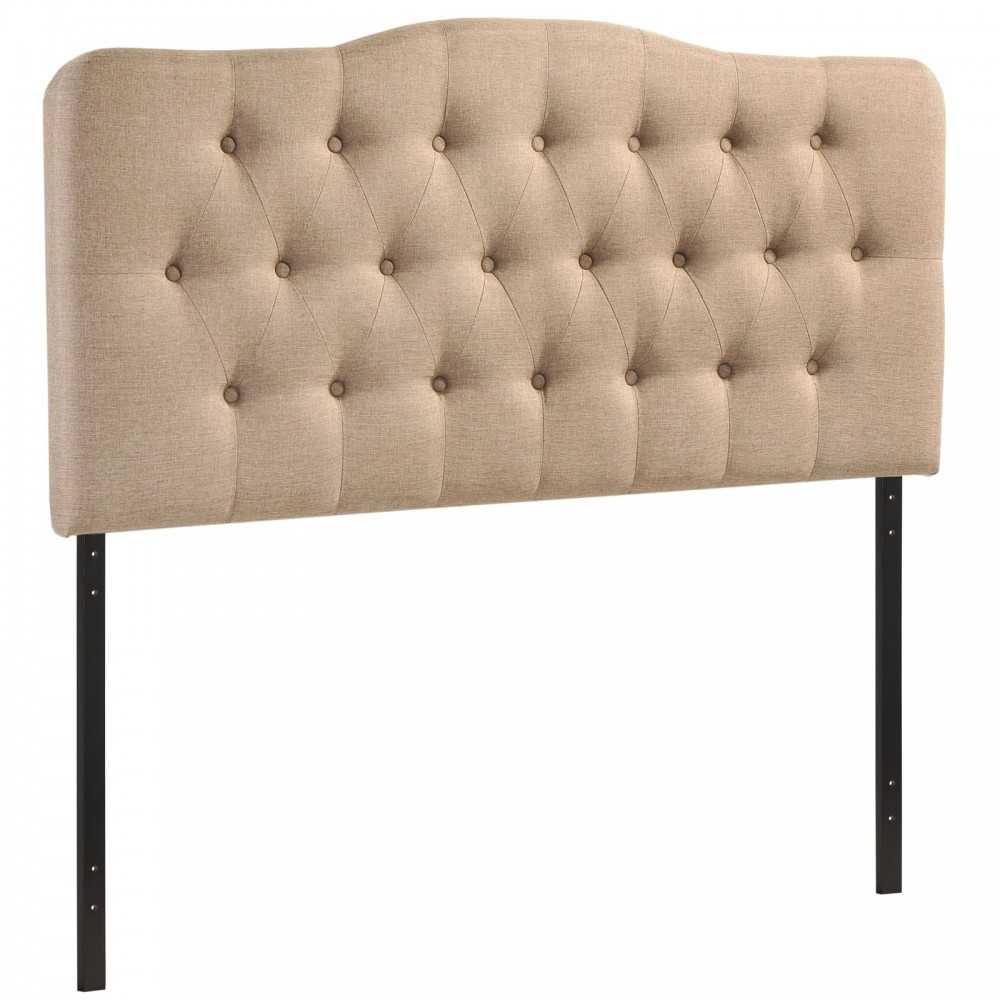 Annabel King Upholstered Fabric Headboard, Beige