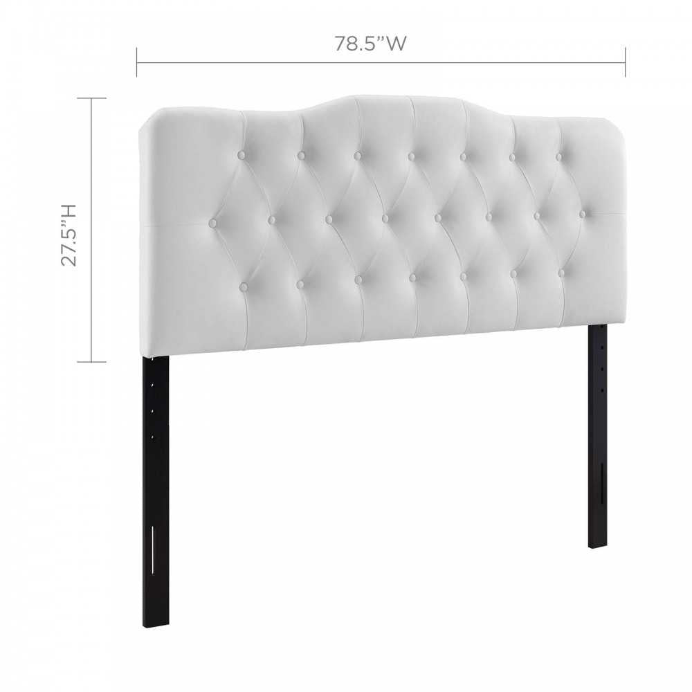 Annabel King Upholstered Vinyl Headboard, White