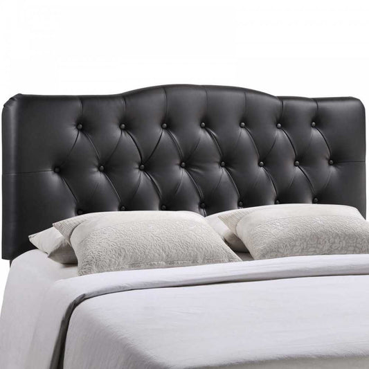 Annabel King Upholstered Vinyl Headboard, Black