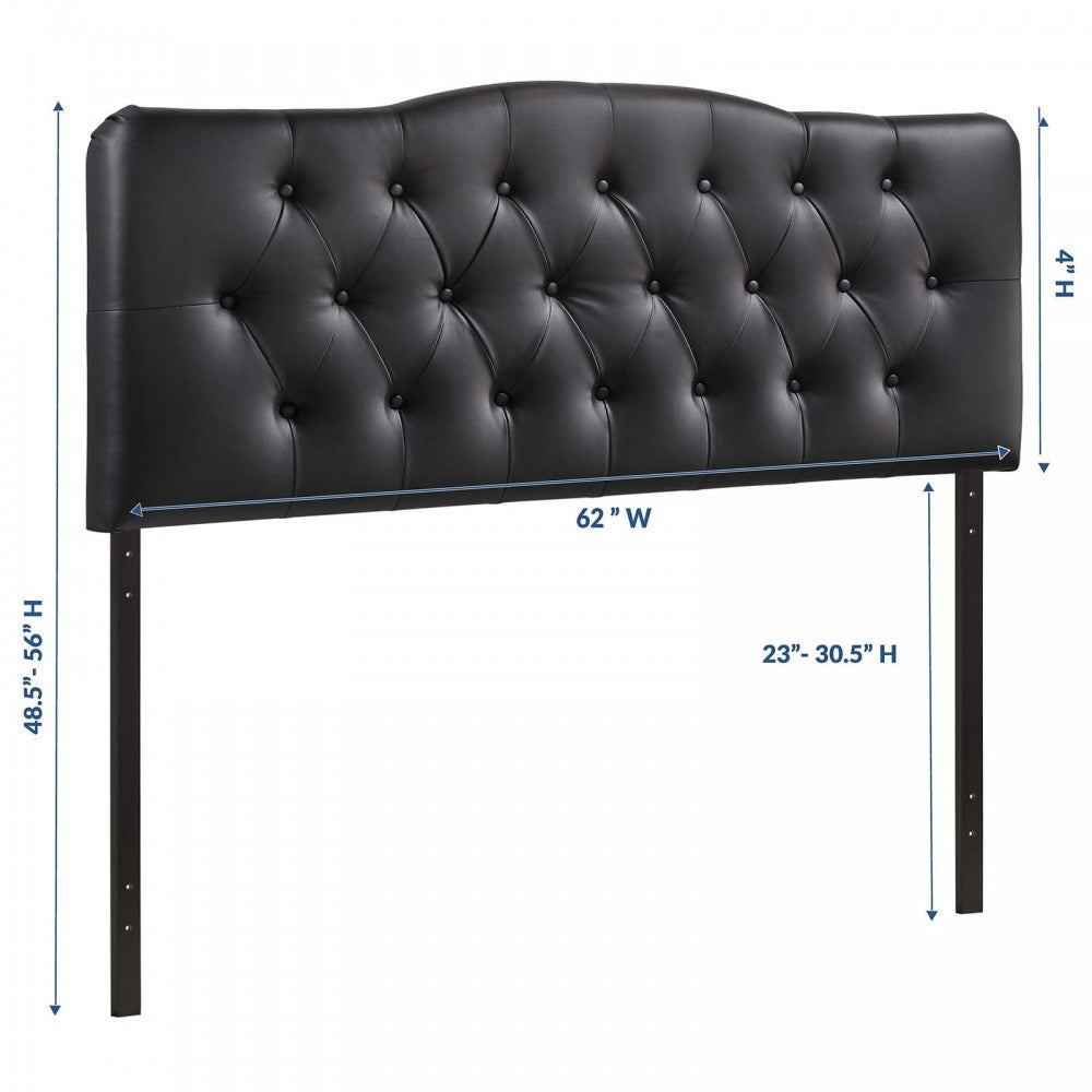 Annabel King Upholstered Vinyl Headboard, Black