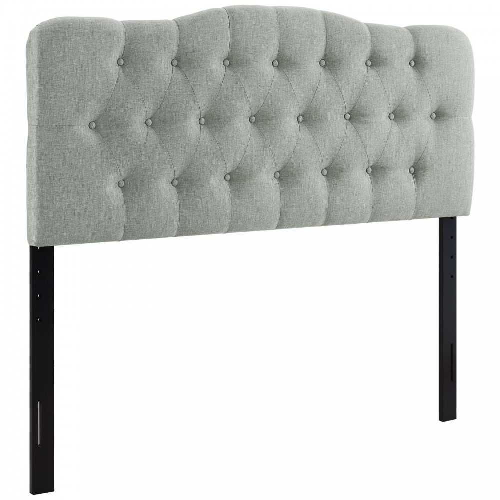 Annabel Queen Upholstered Fabric Headboard, Gray