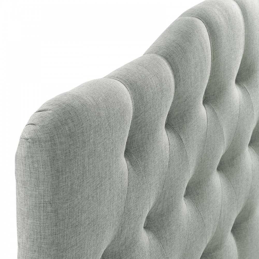 Annabel Queen Upholstered Fabric Headboard, Gray