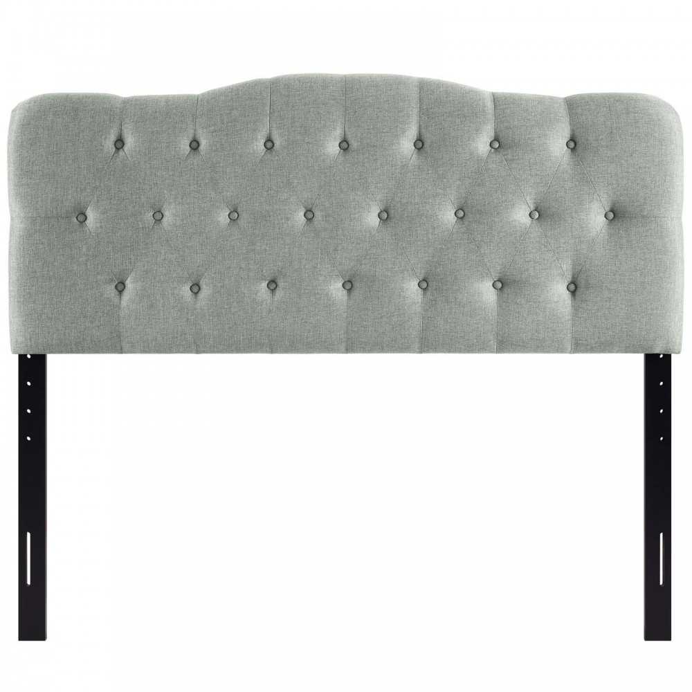 Annabel Queen Upholstered Fabric Headboard, Gray