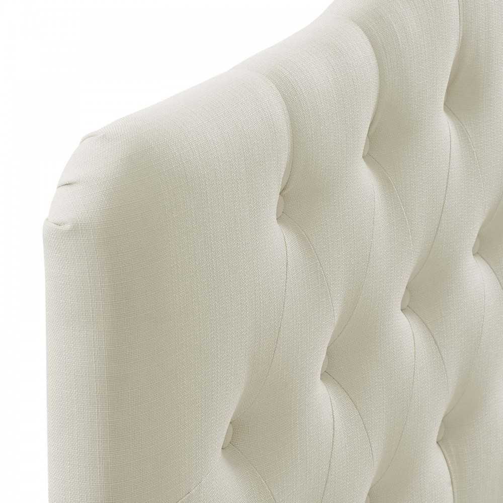 Annabel Queen Upholstered Fabric Headboard, Ivory