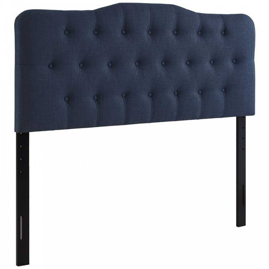 Annabel Queen Upholstered Fabric Headboard, Navy