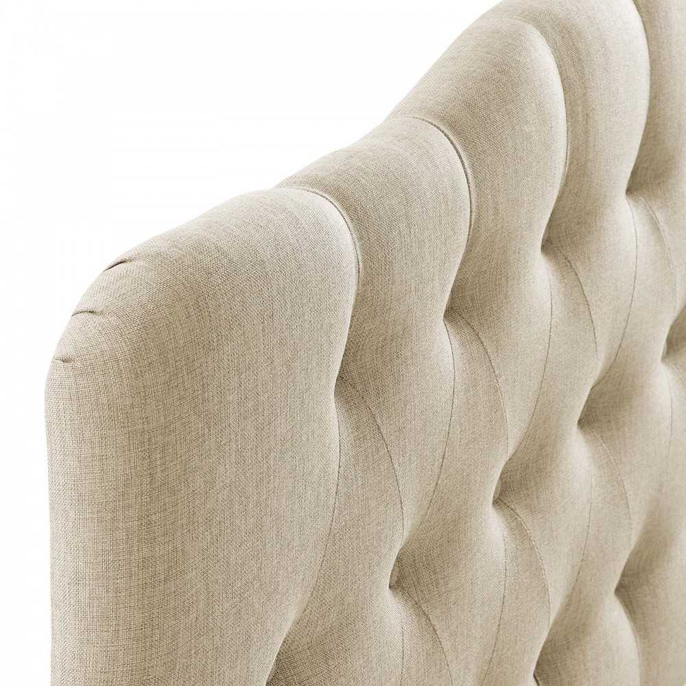 Annabel Queen Upholstered Fabric Headboard, Beige