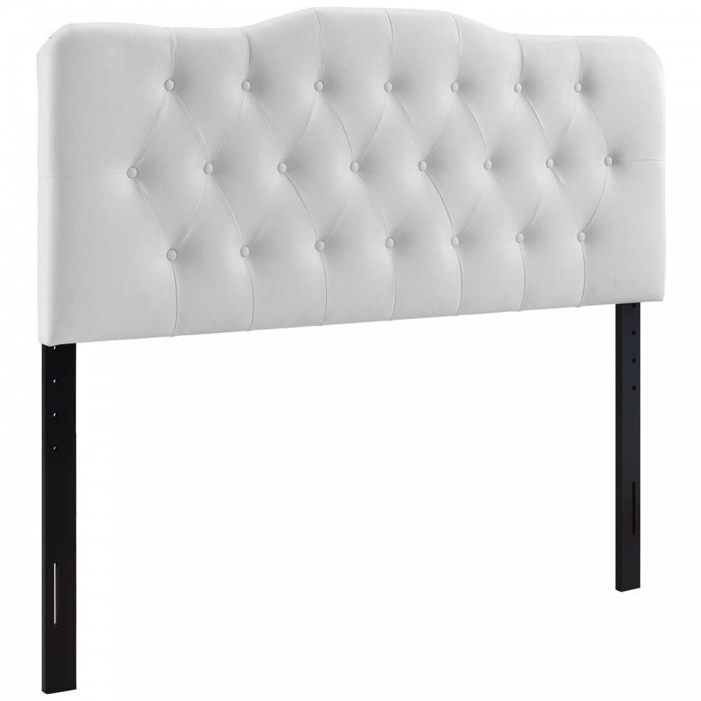 Annabel Queen Upholstered Vinyl Headboard, White