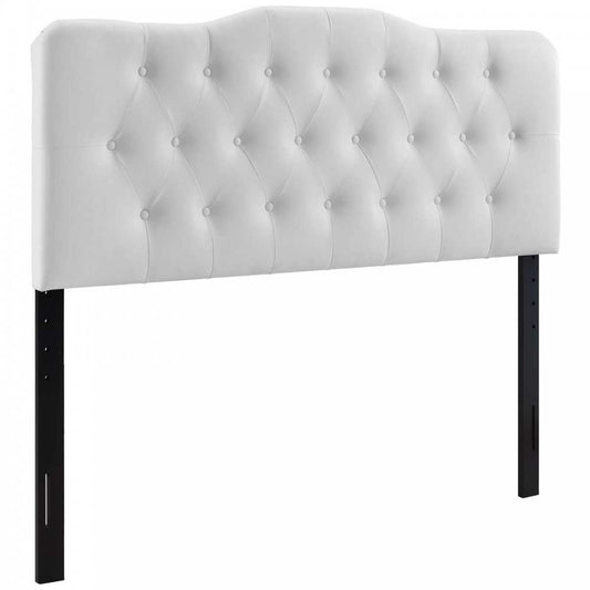 Annabel Queen Upholstered Vinyl Headboard, White