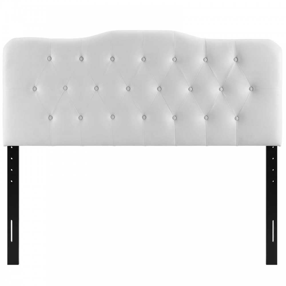 Annabel Queen Upholstered Vinyl Headboard, White