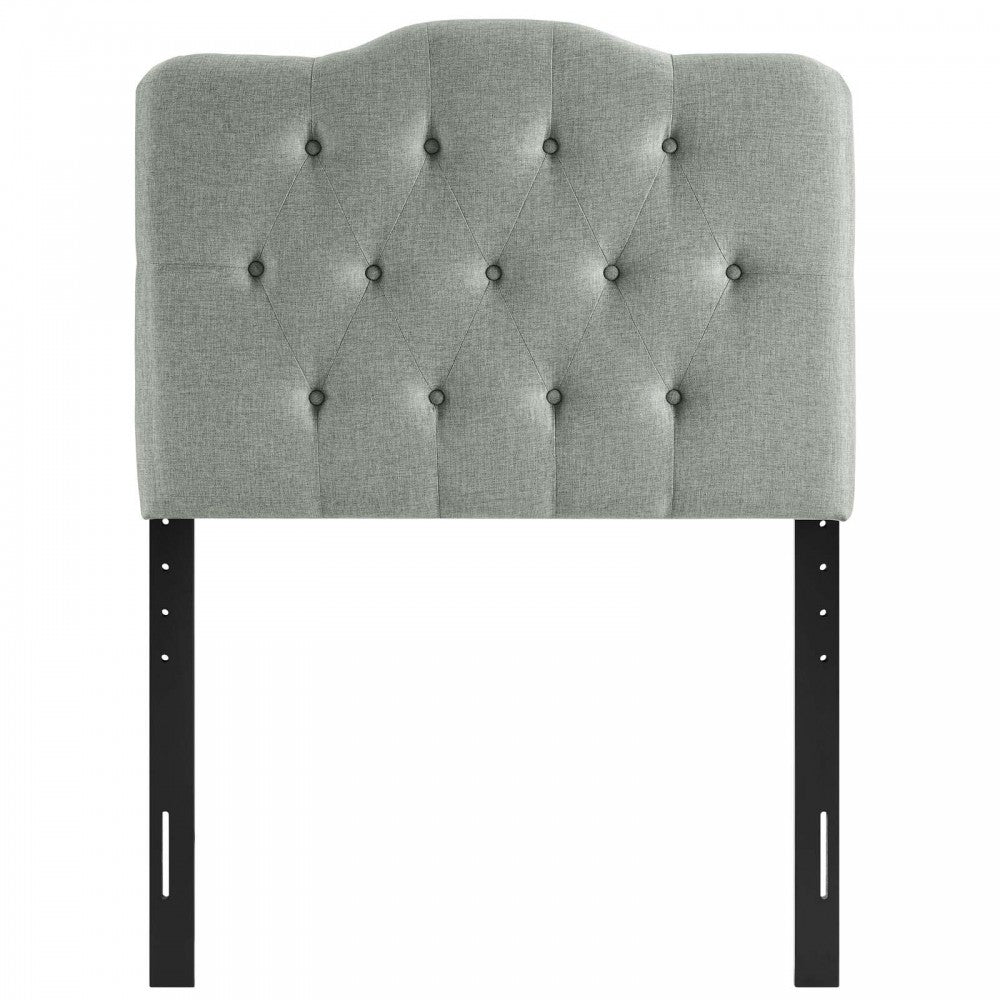 Annabel Twin Upholstered Fabric Headboard, Gray