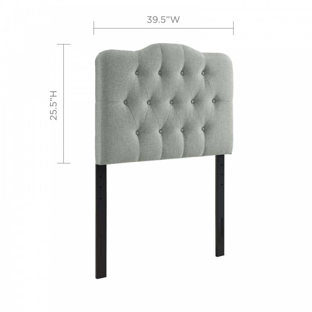 Annabel Twin Upholstered Fabric Headboard, Gray