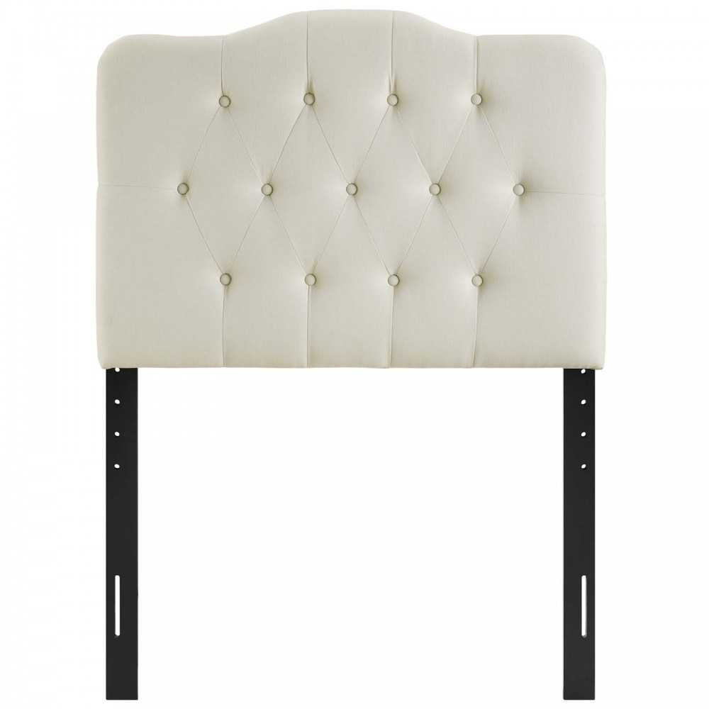 Annabel Twin Upholstered Fabric Headboard, Ivory