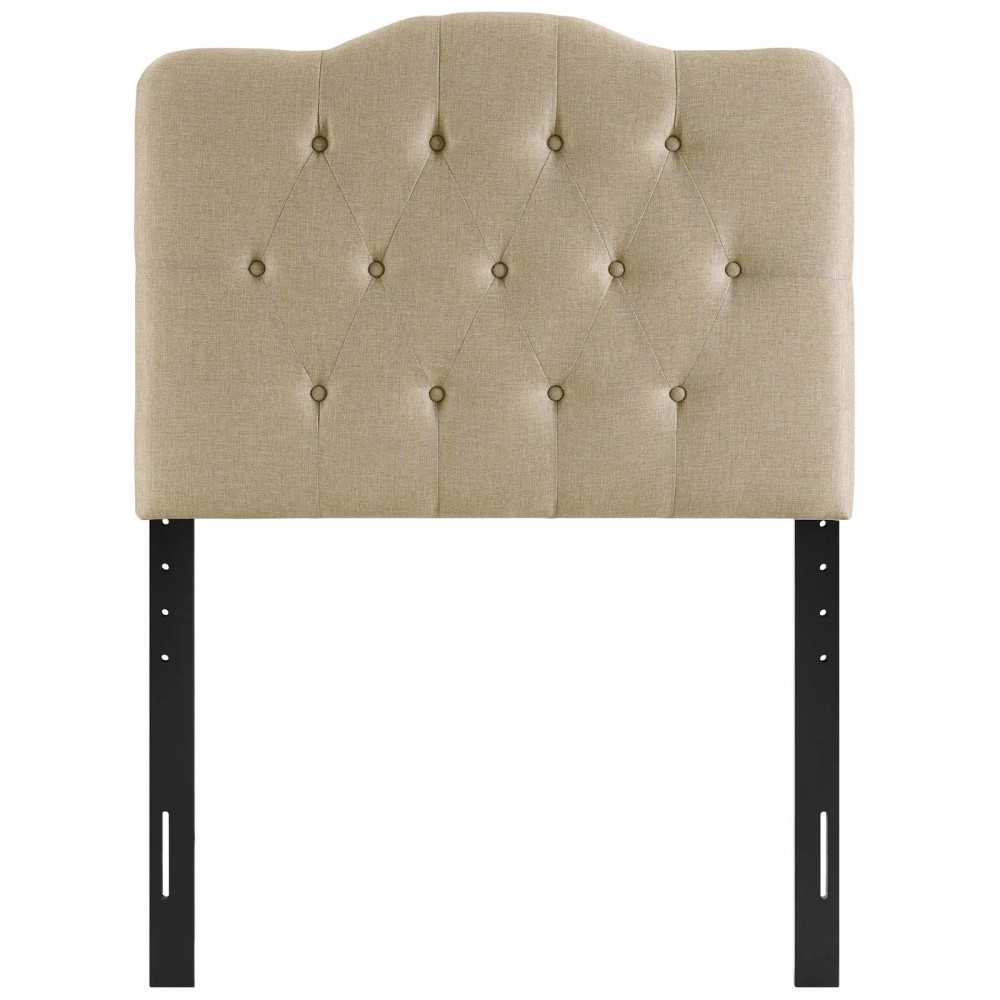 Annabel Twin Upholstered Fabric Headboard, Beige