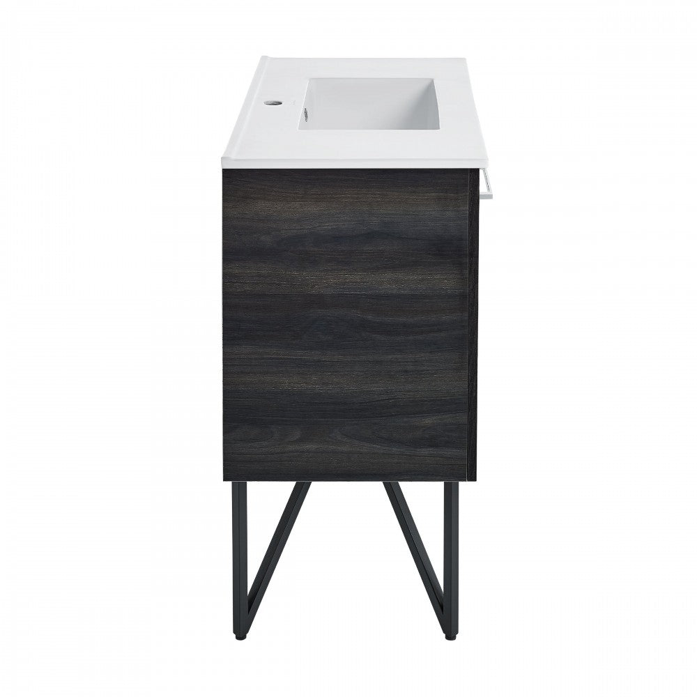 Annecy 36 Single, Black Walnut, Two Doors, One Drawer, Bathroom Vanity