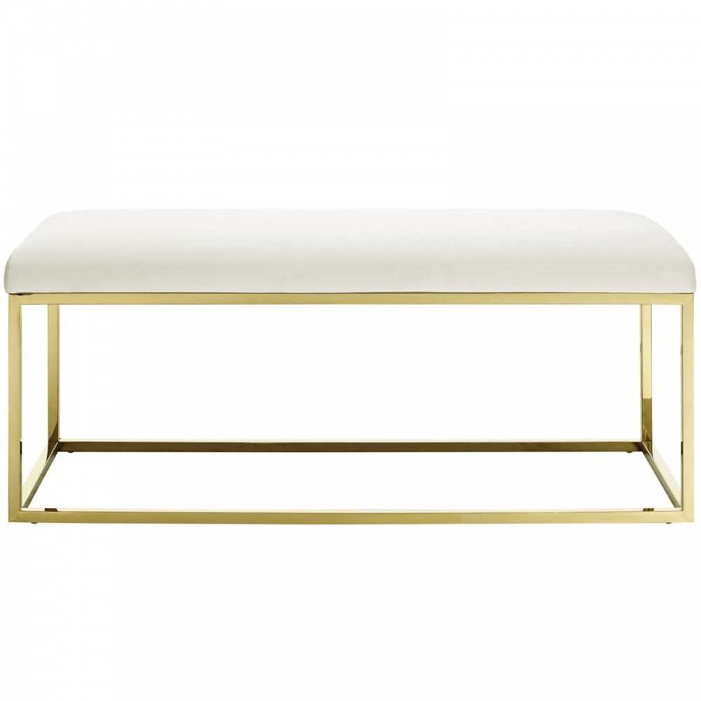 Anticipate Fabric Bench, Gold Ivory