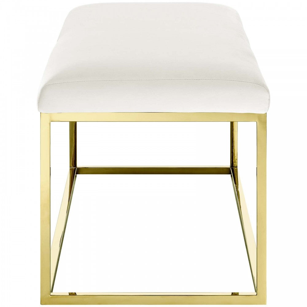 Anticipate Fabric Bench, Gold Ivory
