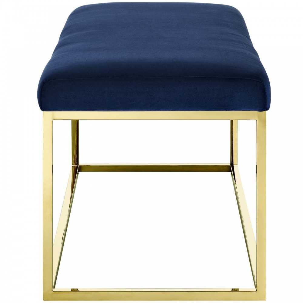 Anticipate Fabric Bench, Gold Navy