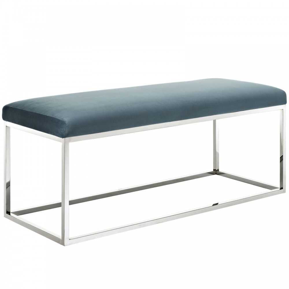 Anticipate Performance Velvet Bench, Sea Blue