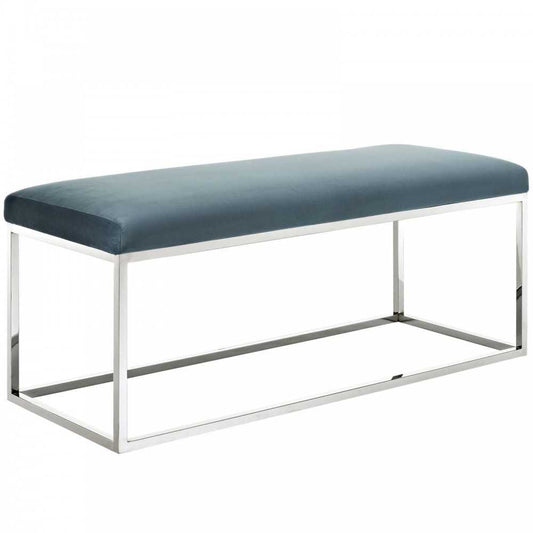 Anticipate Performance Velvet Bench, Sea Blue