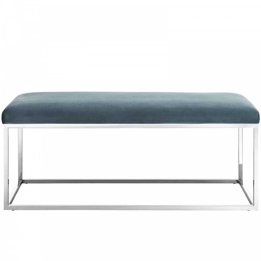Anticipate Performance Velvet Bench, Sea Blue