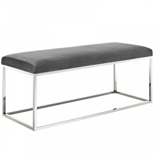 Anticipate Performance Velvet Bench, Gray