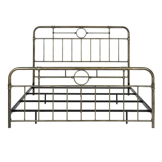 Antiqua Metal Pipe King Bed - Bronze