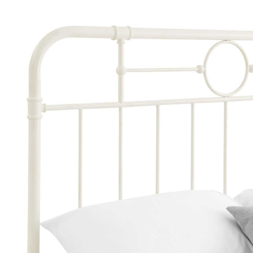 Antiqua Metal Pipe Queen Size Bed - Antique White