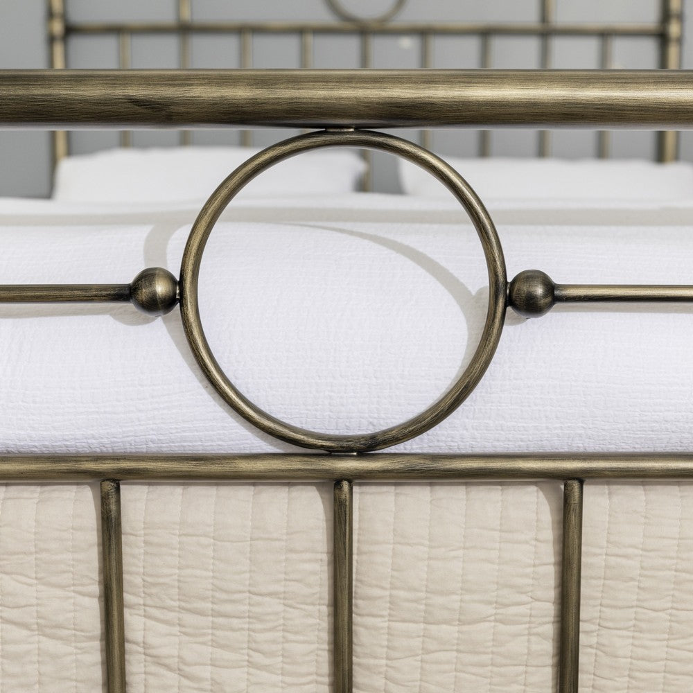 Antiqua Metal Pipe Queen Size Bed - Bronze