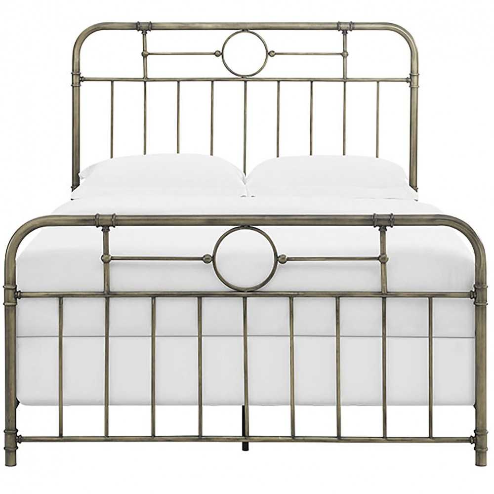 Antiqua Metal Pipe Queen Size Bed - Bronze