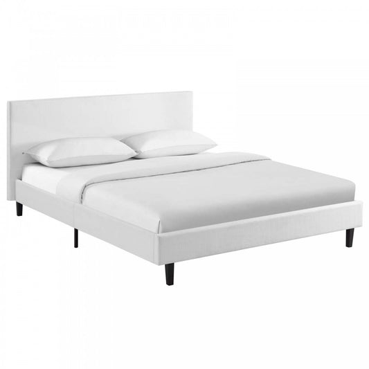 Anya Full Fabric Bed, White